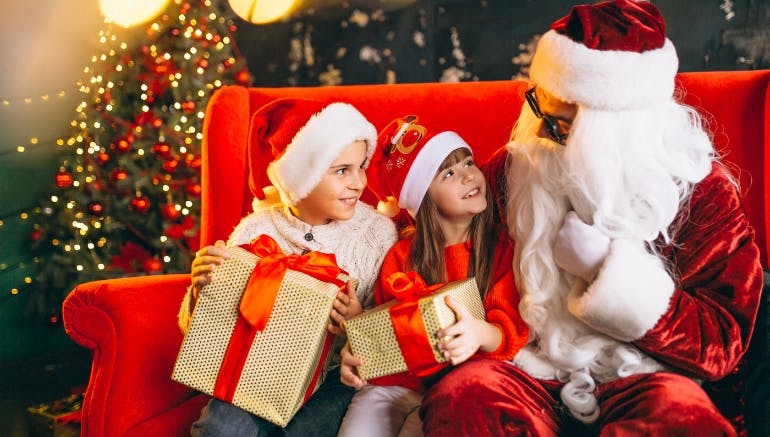 Visit Santa with the kids at a free event.